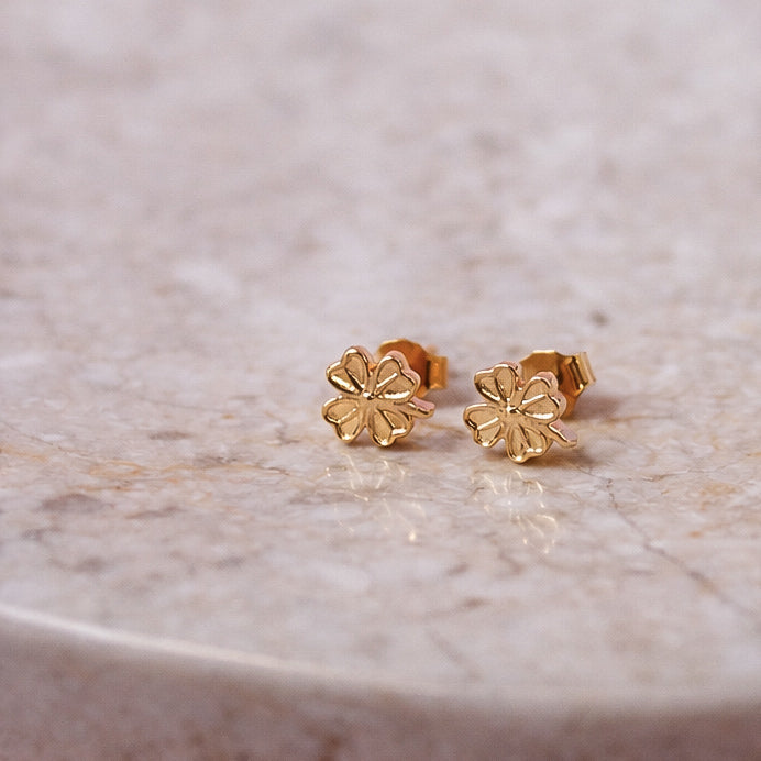 LUCKY TWO | Kleeblatt-Ohrstecker vergoldet