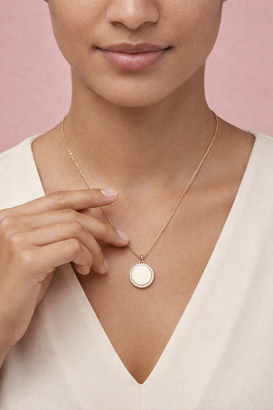 CLEARY GLITTER | Gravurkette mit funkelnden Steinen