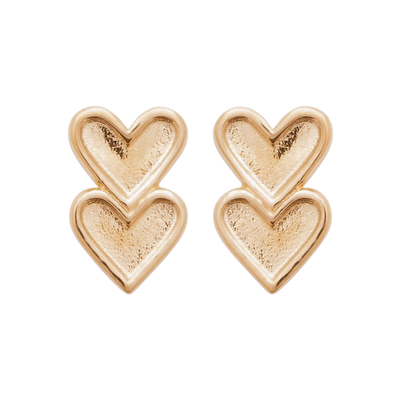 TWO HEARTS | zauberhafte Herz-Ohrstecker vergoldet