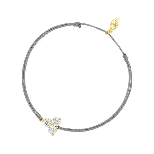 TRIPLE ZIRKONIA | Glücksbändchen | grau