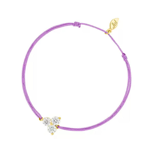 TRIPLE ZIRKONIA | Glücksbändchen | lila