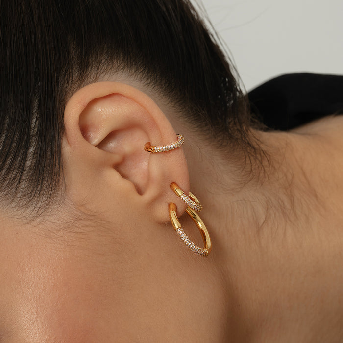 LAPSE GOLD HOOPS | Goldohrringe