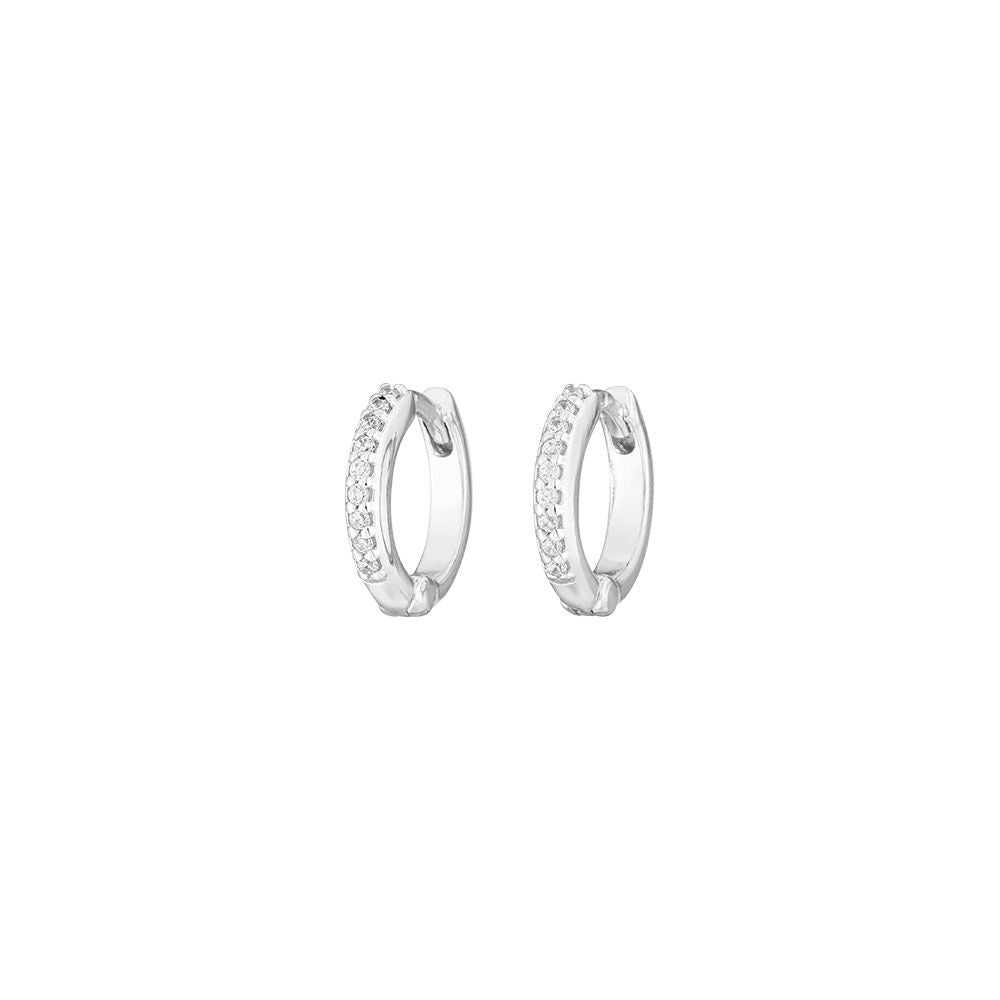 MINI | Klappcreole mit Zirkonia | silber