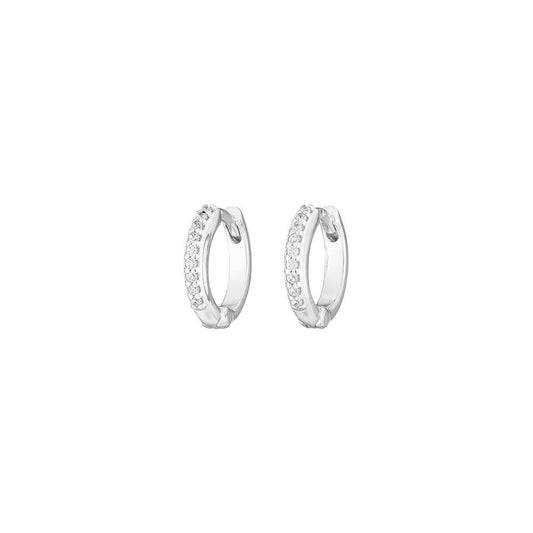 MINI | Klappcreole mit Zirkonia | silber