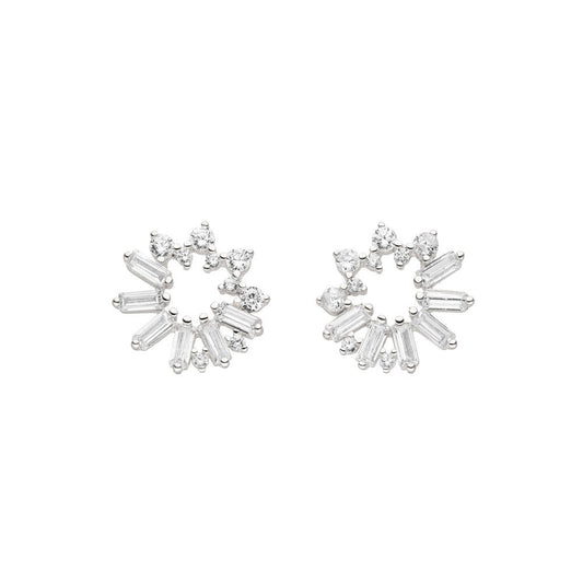 CUBE FLOWER silber | Ohrringe