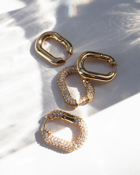 XL CHAIN LINK HOOPS | Gold