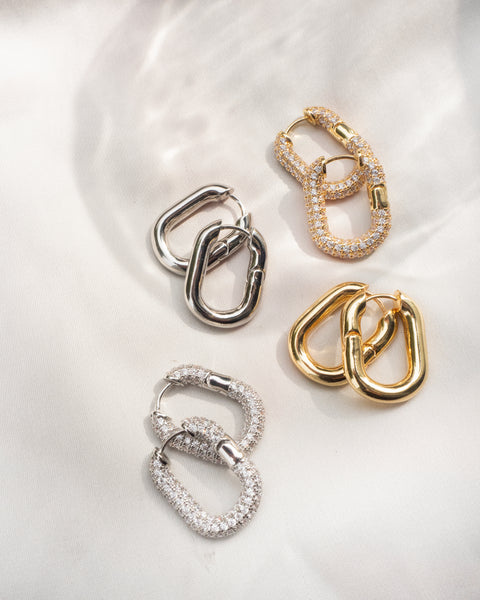 XL CHAIN LINK HOOPS | Gold