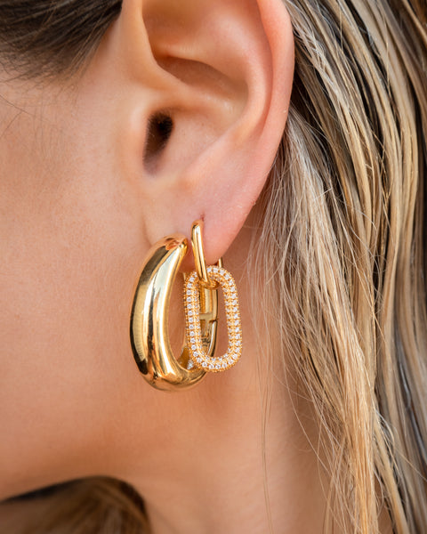 PAVE SIMONE HOOPS | Gold