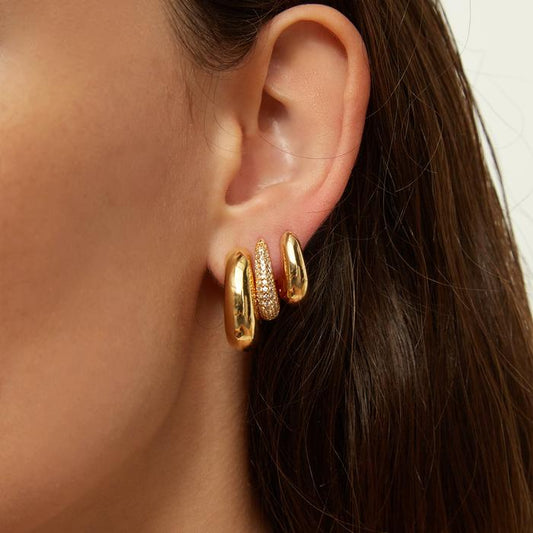 SMALL BELLE GOLD HOOPS | Goldohrringe