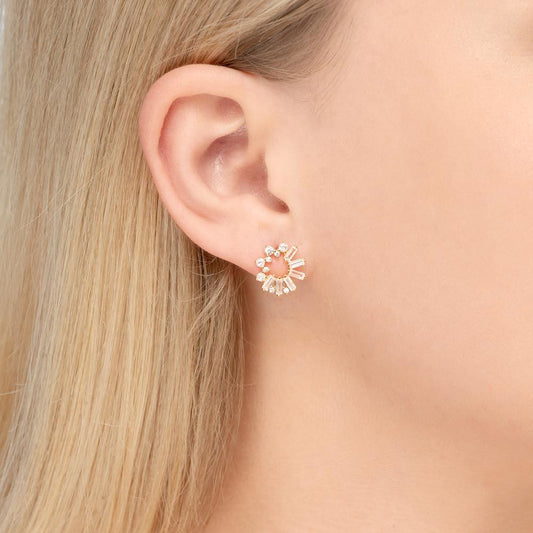 CUBE FLOWER gold | Ohrringe