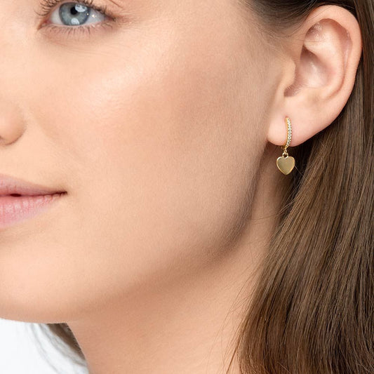 HEART | Single Ohrhänger mit Zirkonia | gold