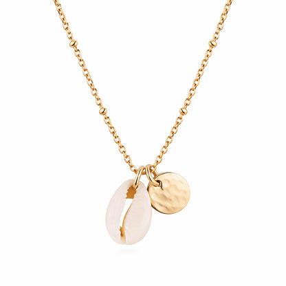 KAURI DELUXE | Gravurkette 18k mit Muschelanhänger