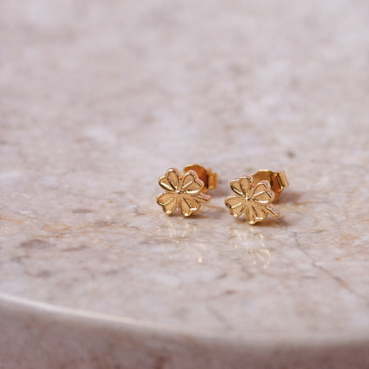 LUCKY TWO | Kleeblatt-Ohrstecker vergoldet