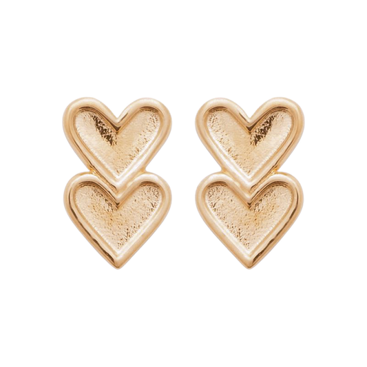 TWO HEARTS | zauberhafte Herz-Ohrstecker vergoldet