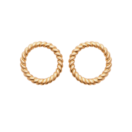 CIRCLE OF LIFE | Kreis-Ohrstecker vergoldet