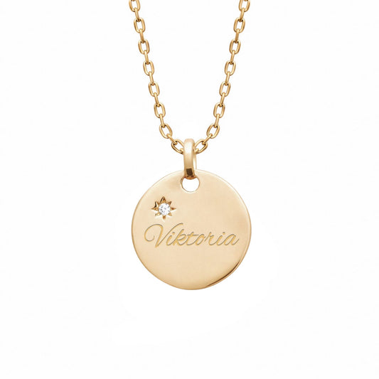 MY STAR | Gravurkette 18k vergoldet
