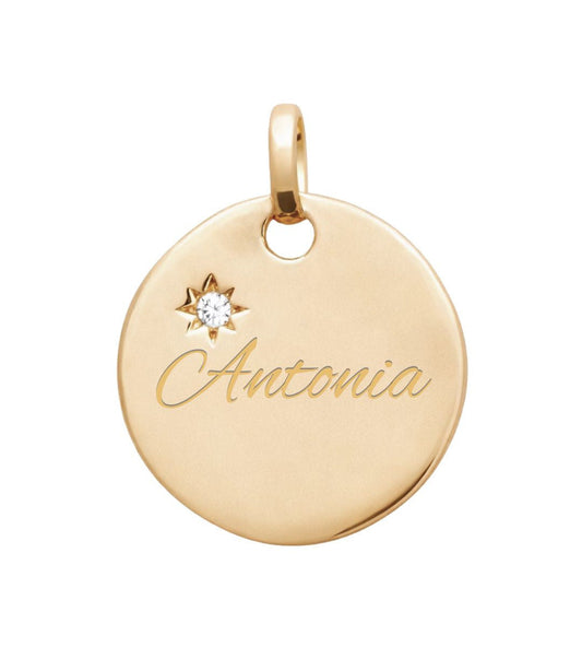 STAR | Namens Anhänger 18k vergoldet mit Zirkonia | Personalisierbar