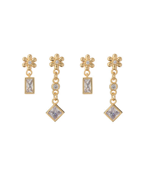 DAINDY CHAIN STUDS SET | Gold