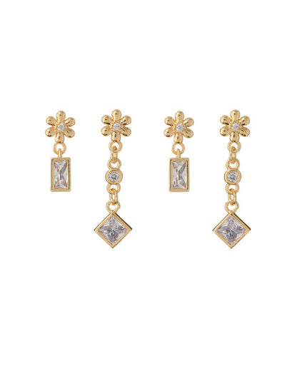 DAINDY CHAIN STUDS SET | Gold