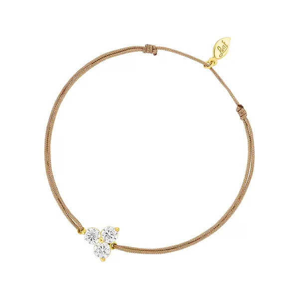 TRIPLE ZIRKONIA | Glücksbändchen | beige