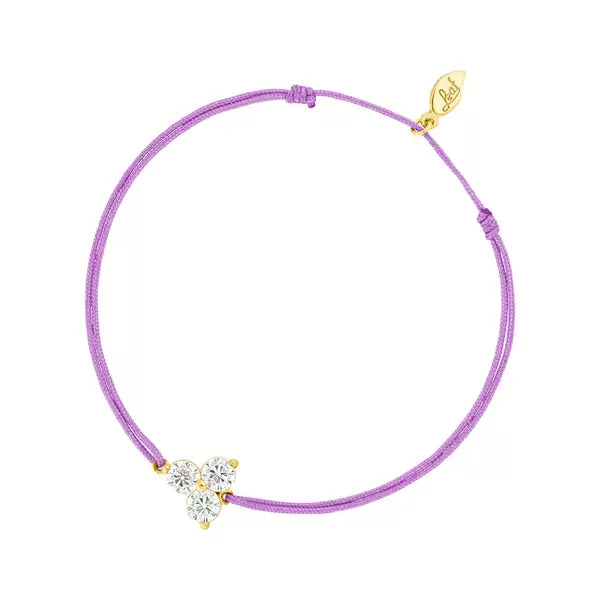 TRIPLE ZIRKONIA | Glücksbändchen | lila