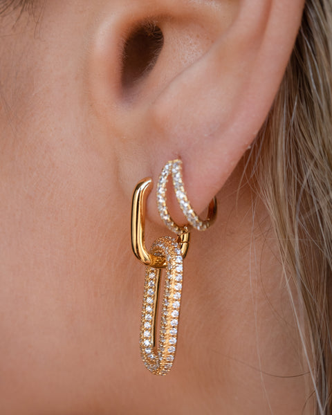 PAVE SIMONE HOOPS | Gold