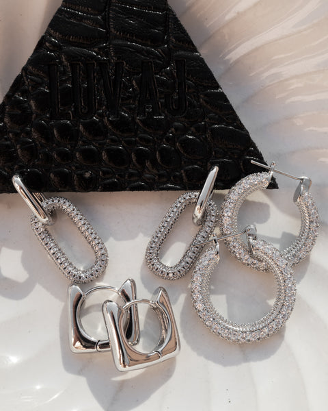 PAVE ESTELLE HOOPS | Silber