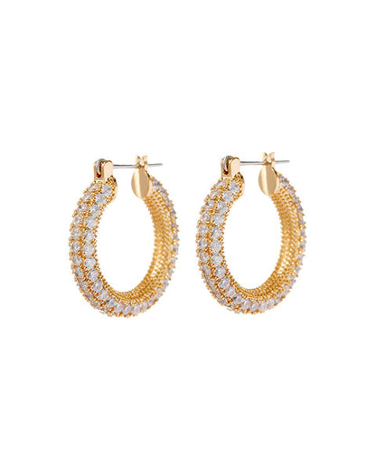 PAVE ESTELLE HOOPS | Gold