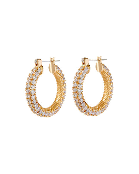 PAVE ESTELLE HOOPS | Gold