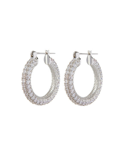 PAVE ESTELLE HOOPS | Silber