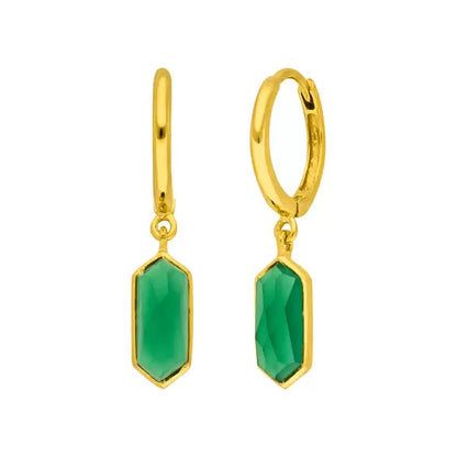 CUBE grüner Achat | Kreolen