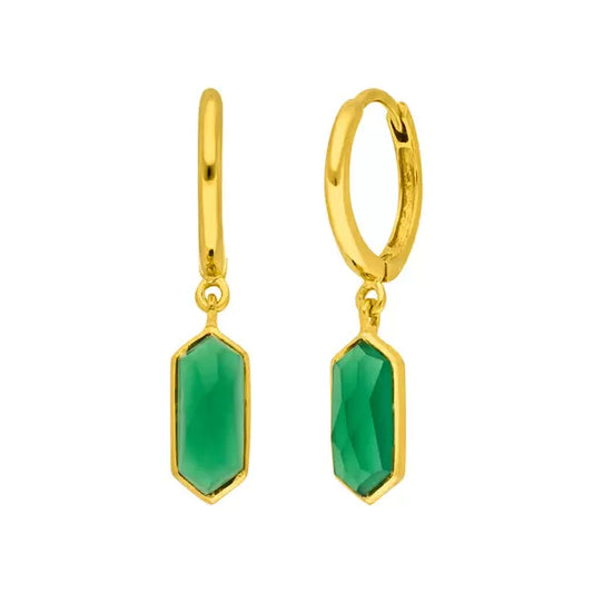 CUBE grüner Achat | Kreolen