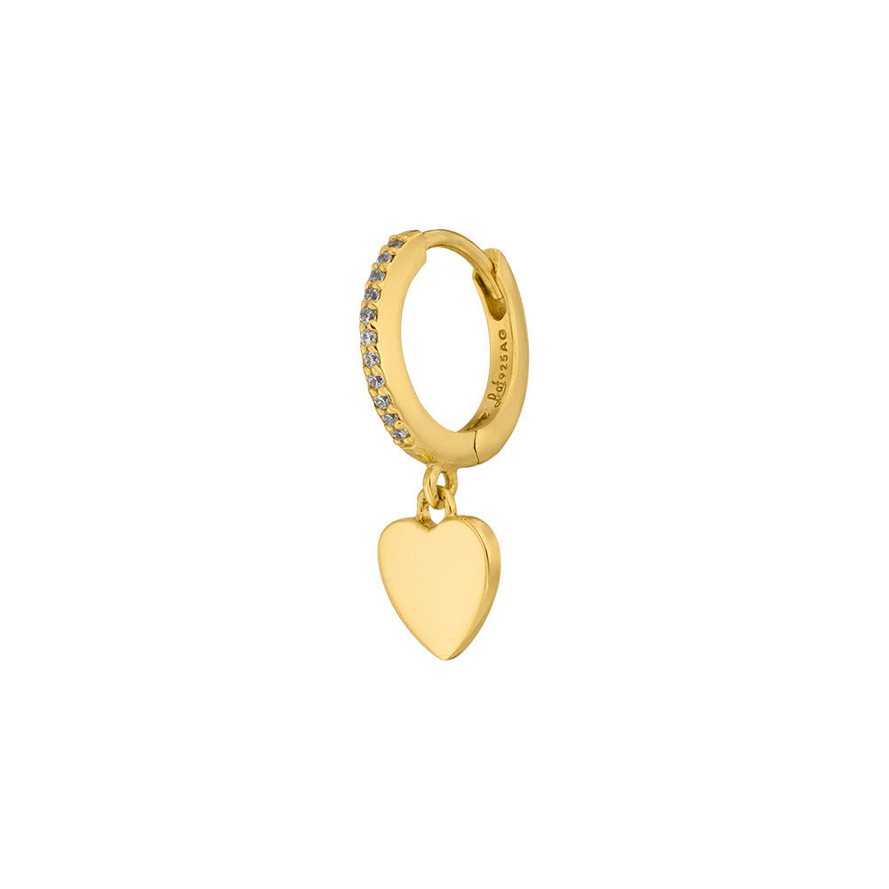 HEART | Single Ohrhänger mit Zirkonia | gold