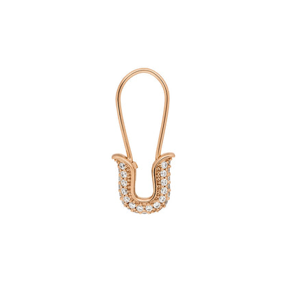 SAFETY PIN | Single Ohrhänger mit Zirkonia | rosègold