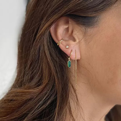 CUBE grüner Achat | Kreolen