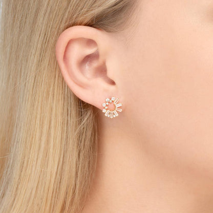 CUBE FLOWER gold | Ohrringe