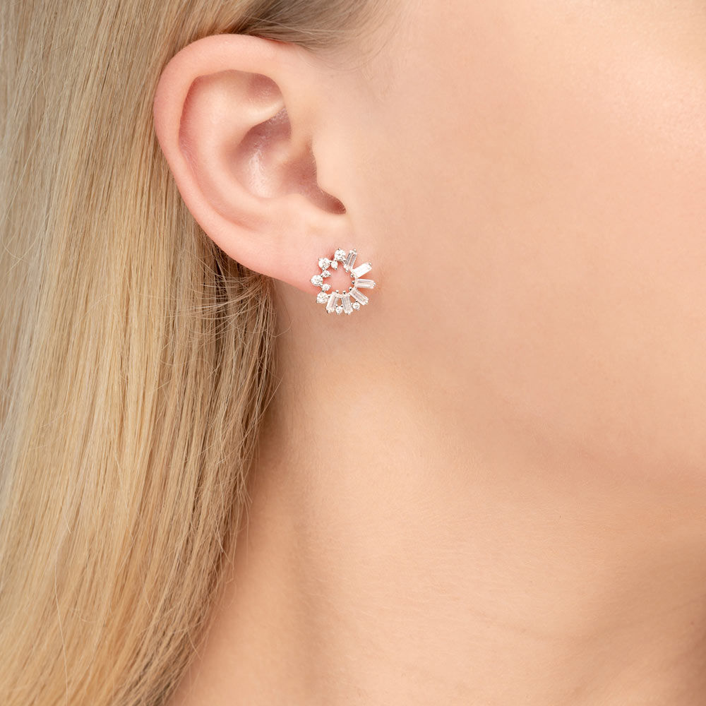 CUBE FLOWER silber | Ohrringe