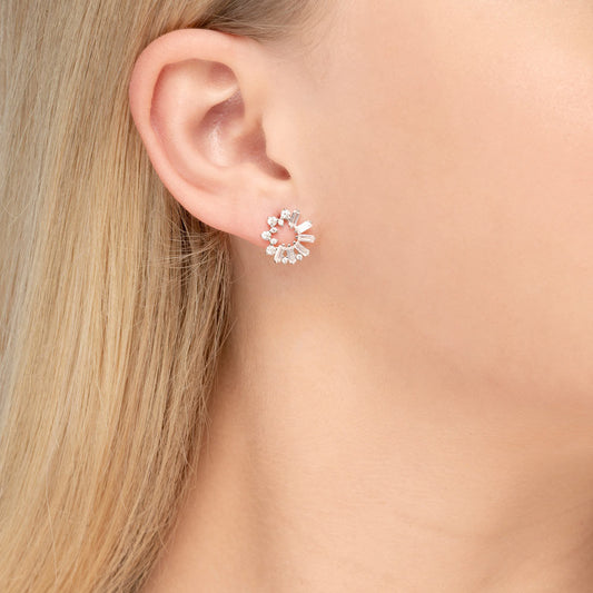 CUBE FLOWER silber | Ohrringe