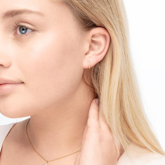 MINI | Klappcreole mit Zirkonia | silber