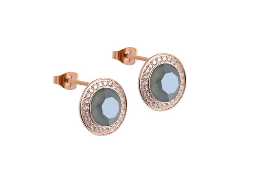 TONDO | Rosègoldohrringe | Dark Grey